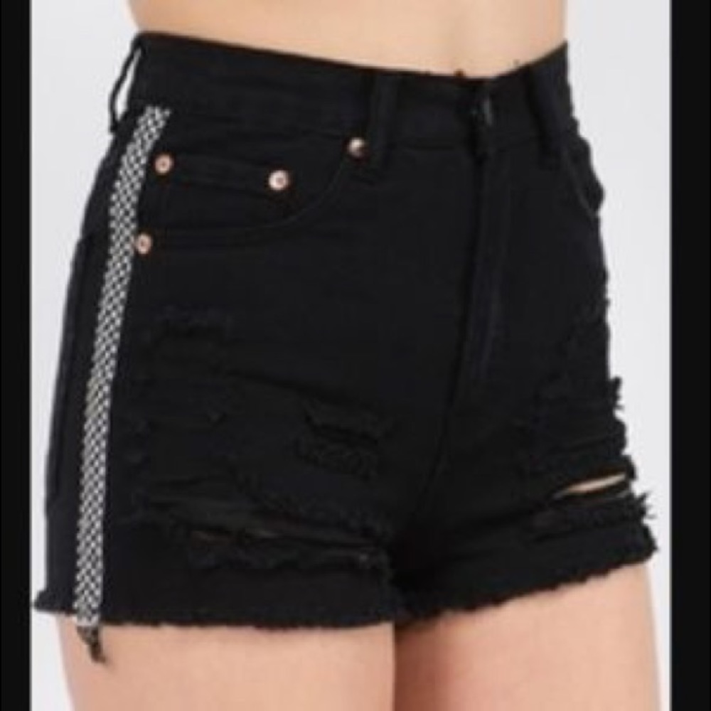 Signature8 Black Jean Shorts